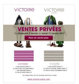 2 janvier 2011, début des ventes privées de Victoire!