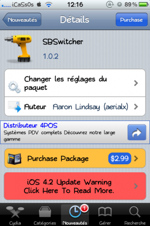 SBSwitcher 1.0.2 Avoir les toogles de Sbsettings dans le dock du Multi-tache