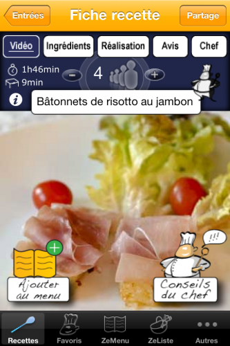 Application iPhone ZeChef : 21 nouvelles recettes pour les amateurs de Cuisine – Prix promo