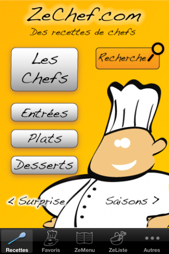 Application iPhone ZeChef : 21 nouvelles recettes pour les amateurs de Cuisine – Prix promo