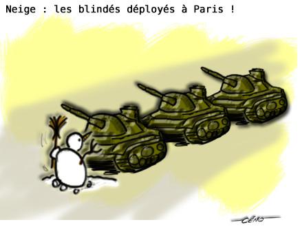 Neige : les blindés déployés à Paris