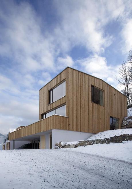 Refugio Laudegg, construction contemporaine au Tyrol
