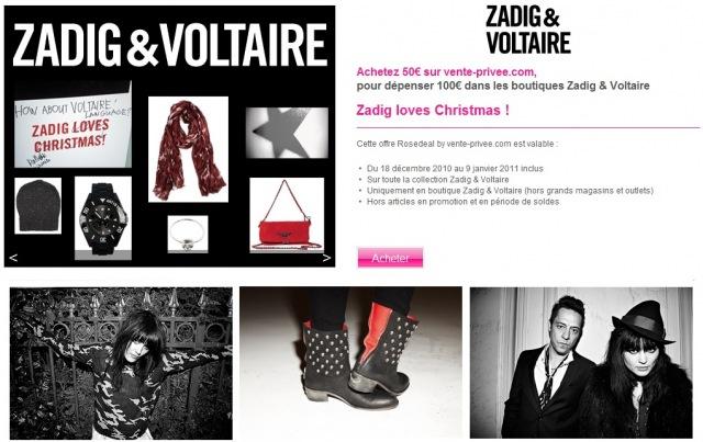 Zadig et Voltaire : Dépensez 50 euros et achetez pour 100!