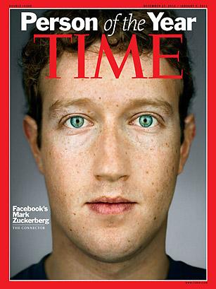quelle est la personnalité de l'année 2010 mark zuckerberg?