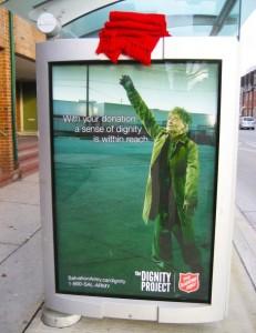 Pub : “With your donation, a sense of dignity is within reach”.