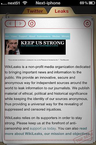 Top secret! WikiLeaks sur iPhone... Top secret! WikiLeaks sur iPhone...