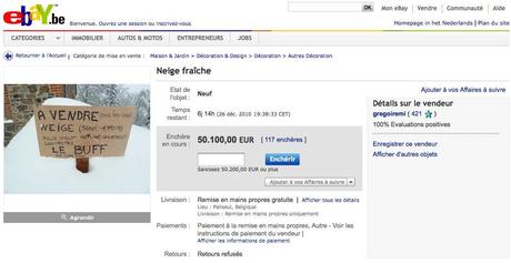 De la neige fraîche, en vente sur eBay !