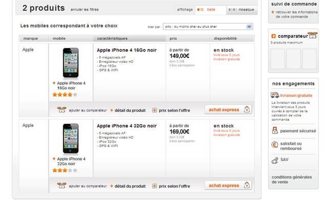 Le prix de l’iPhone 4 baisse chez Orange