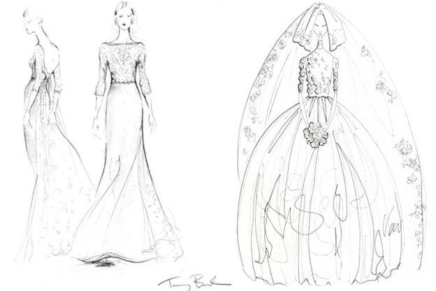 Découvrez les croquis des plus grands couturiers pour la robe de mariée de Kate Middleton