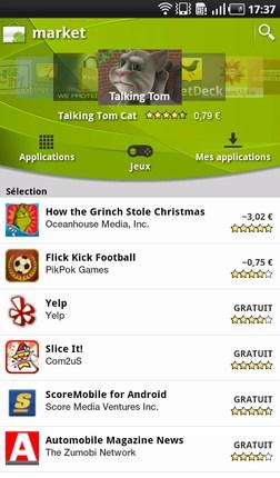 Mise à jour de l’Android Market sur la Galaxy Tab