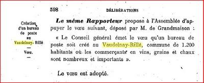 UN BUREAU DE POSTE au VAUDELNAY1910
