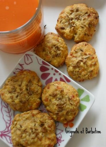 Biscuits apéritif avoine – carottes – cumin