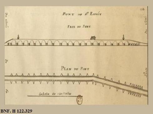 Carte postale du Pont du Saint Esprit, dans le Gard provençal.
