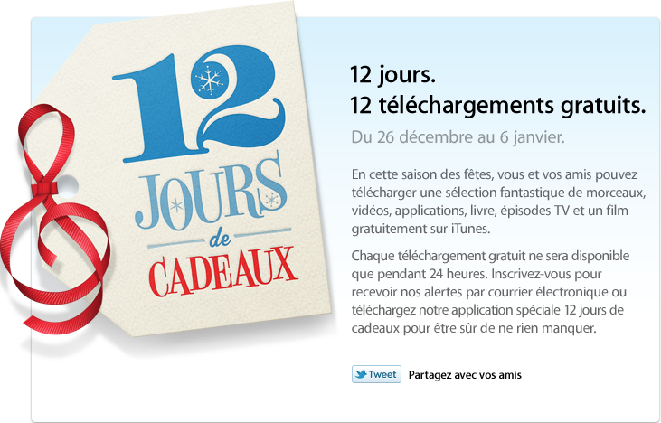 12 jours de cadeaux iTunes #2 : Offre du 27 décembre