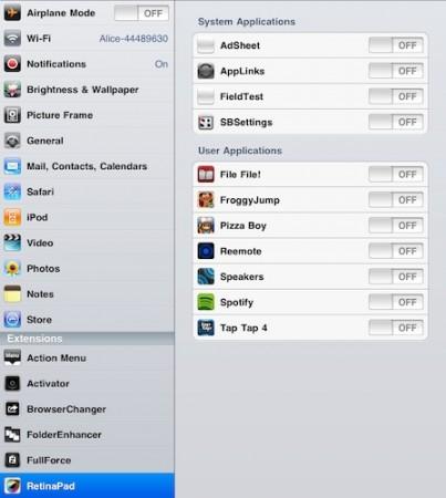 RetinaPad : Activer le RetinaDisplay pour les applications iPhone sur l’iPad !