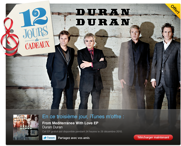 [iTunes] 12 jours de cadeaux : Duran Duran. From Mediterranea With Love