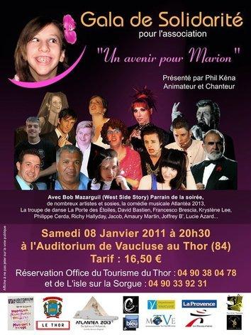 Un Gala de Solidarité à Marion Pietreschi se tiendra le 8 janvier à Avignon.