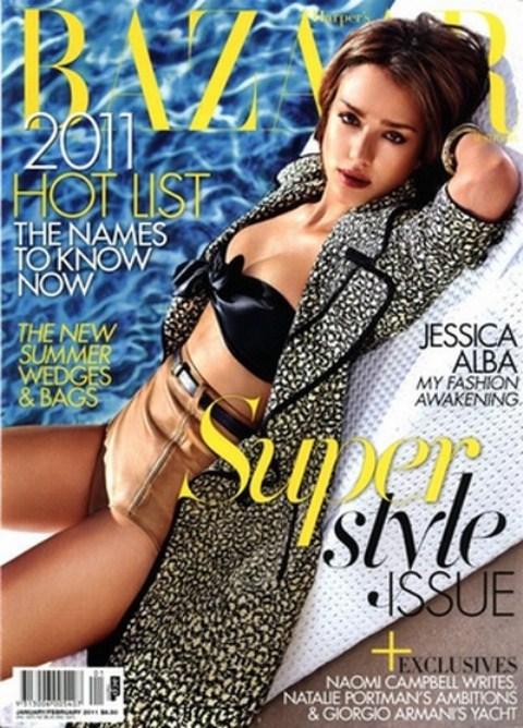 Jessica Alba ... Elle nous réchauffe en Une de Harpers Bazaar
