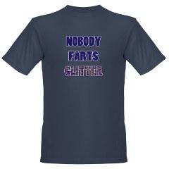 Nobody Farts Glitter Organic Men's T-Shirt (dark)