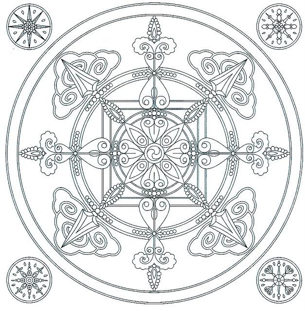 Mandala du flocon de neige (à colorier)