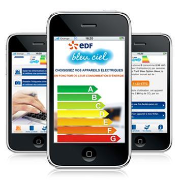 EDF - Bleu Ciel - Application iPhone - consommation électroménager