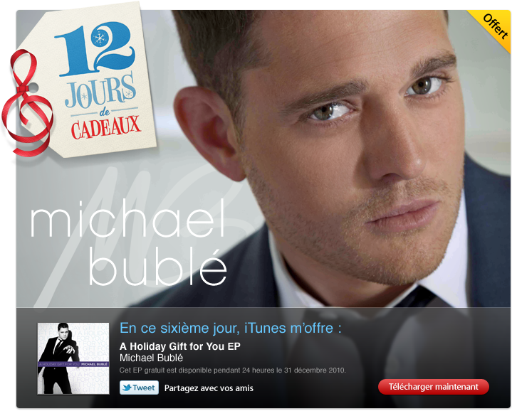 [iTunes] 12 jours de cadeaux : Michael Bublé. A Holiday Gift For You