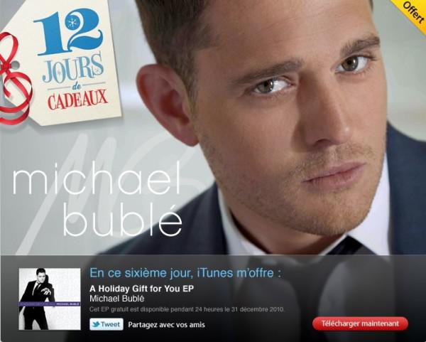 12 jours de cadeaux iTunes : 4 titres de Michael Bublé offerts