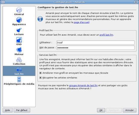 Exploiter les possibilités de last.fm dans amarok