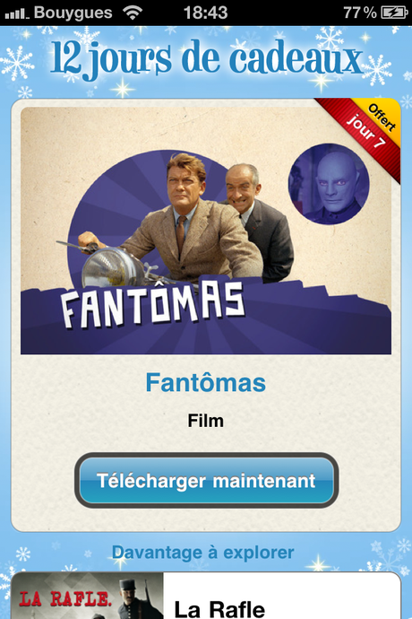 fantomas 12 jours iTunes : Fantomas offert pour le 1er janvier