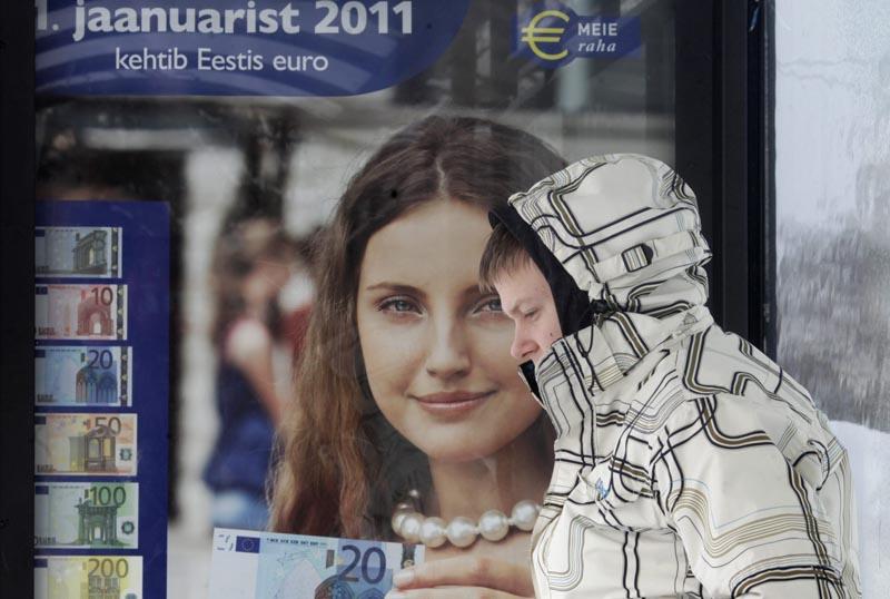 L’Estonie va rejoindre la zone euro en janvier 2011. Parnu le 28 décembre.