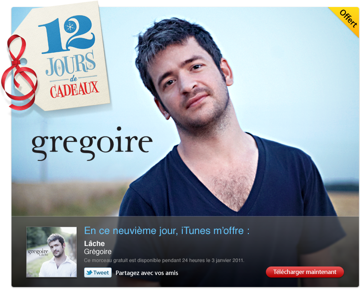 [iTunes] 12 jours de cadeaux : Gregoire. Lâche