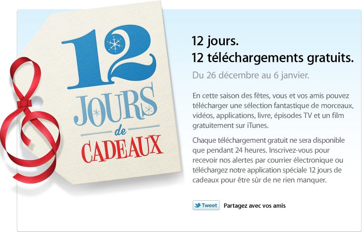 12 jours iTunes : Lâche de Grégoire offert pour le 3 janvier !