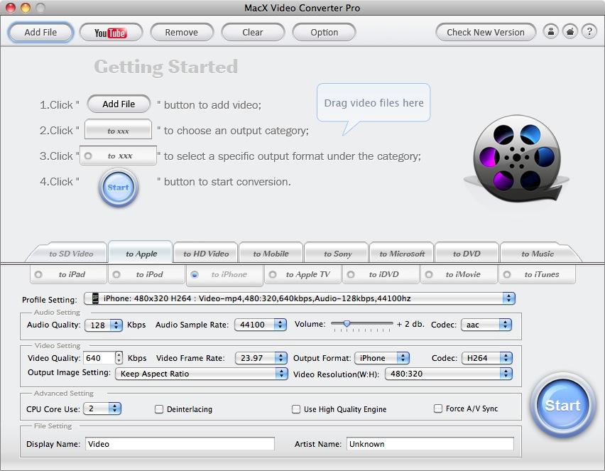Exemplaires gratuits de MacX Video Converter Pro