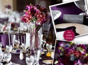 décoration table violette vibrante