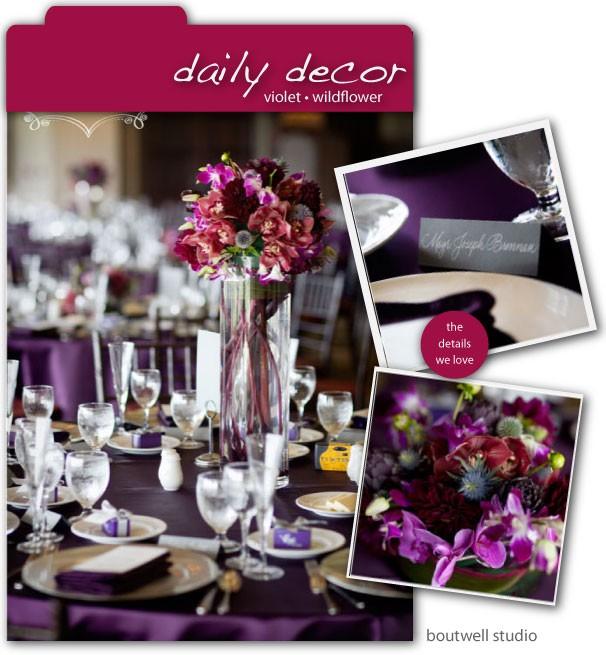 décoration de table violette vibrante