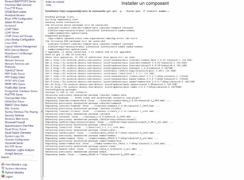 Webmin : GNU/Linux pour serveur à la portée de tous