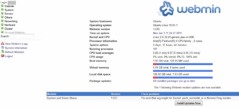 Webmin : GNU/Linux pour serveur à la portée de tous