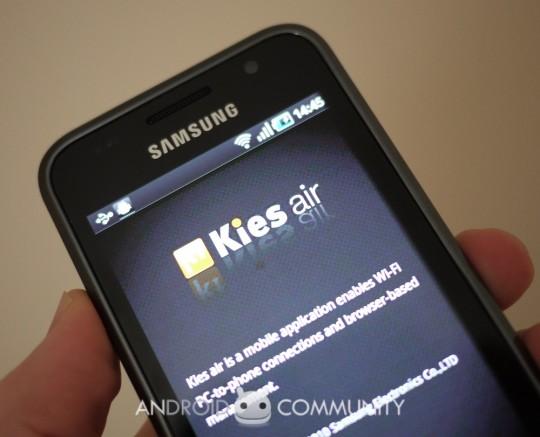 Samsung Galaxy S Kies Air Synchronisation