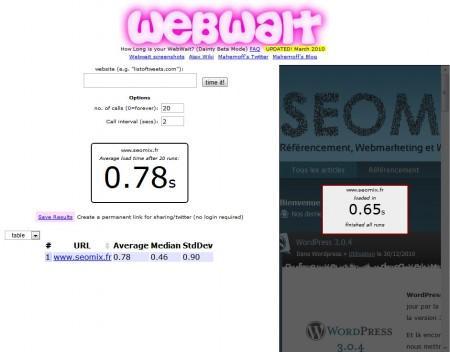 Mesurer le temps de réponse avec Webwait Mesurer le temps de réponse avec Webwait