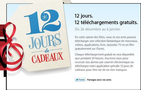 itunes 12 jours 2010 12 jours iTunes : Le cadeau du 4 janvier
