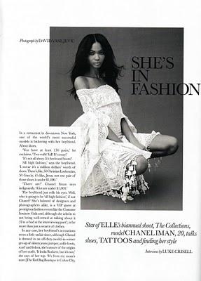 Chanel Iman dans le Elle UK (février 2011)