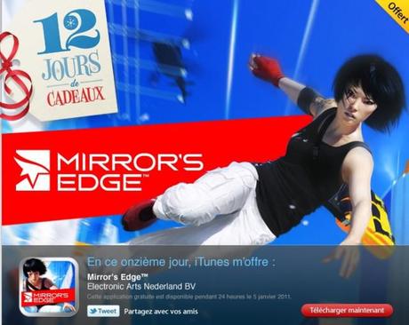 12 jours de cadeaux iTunes : Mirror’s Edge, jeu pour iPhone et iPad offert