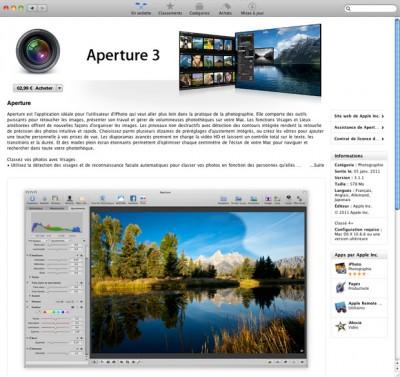 Divers : Apple Aperture 3 à 63 euros !