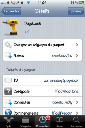 PageLock : Désactive le scrolling sur le springboard