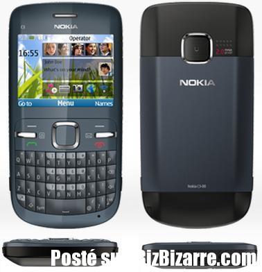 telephones NOKIA C3 ENTREE DE GAMME NOKIA 2011: LE NOKIA C3; BEAUCOUP DE STYLE ET UN EXCELLENT PRIX