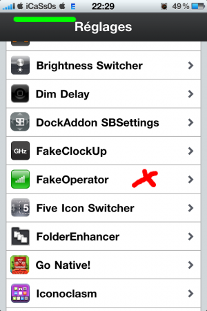Fake Operator : Changer le nom Opérateur sous iOS 4.2.1