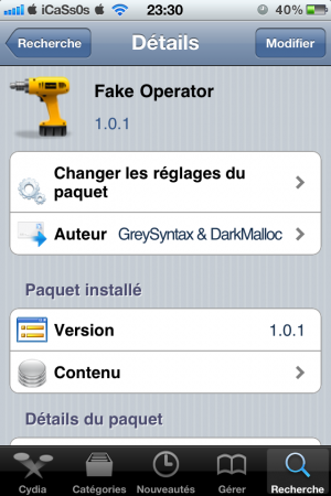 Fake Operator : Changer le nom Opérateur sous iOS 4.2.1