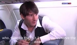 Messi, Xavi et Iniesta fêtent le Ballon d’Or dans l’avion