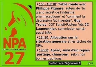 Fête départementale du NPA le 22 janvier à Louviers
