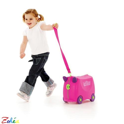 Valise à roulettes Trunki Ride on rose 
